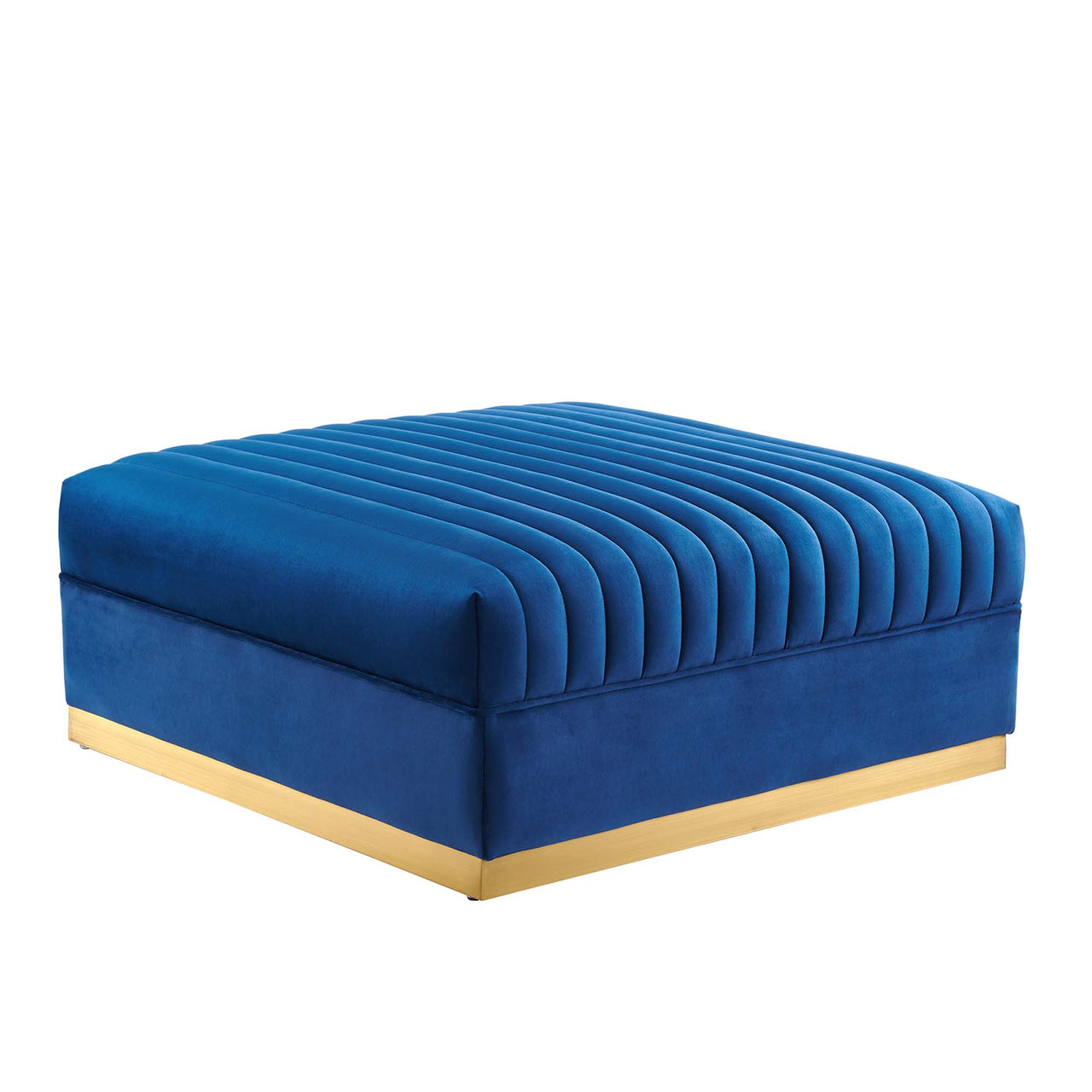 Vladimir Velvet Ottoman | Modular Sectional Component, Navy