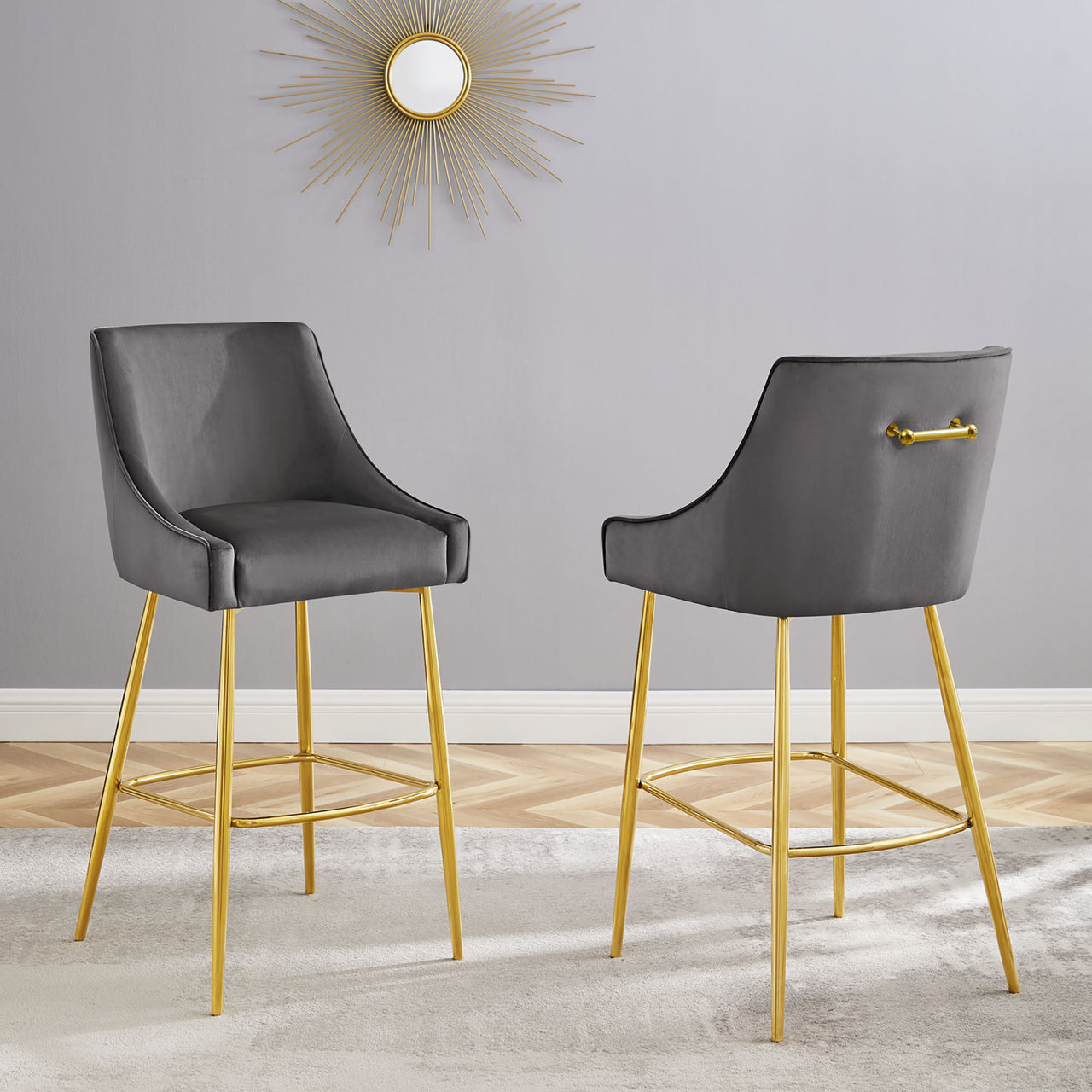 Virella Bar Stools Set of 2, Gray
