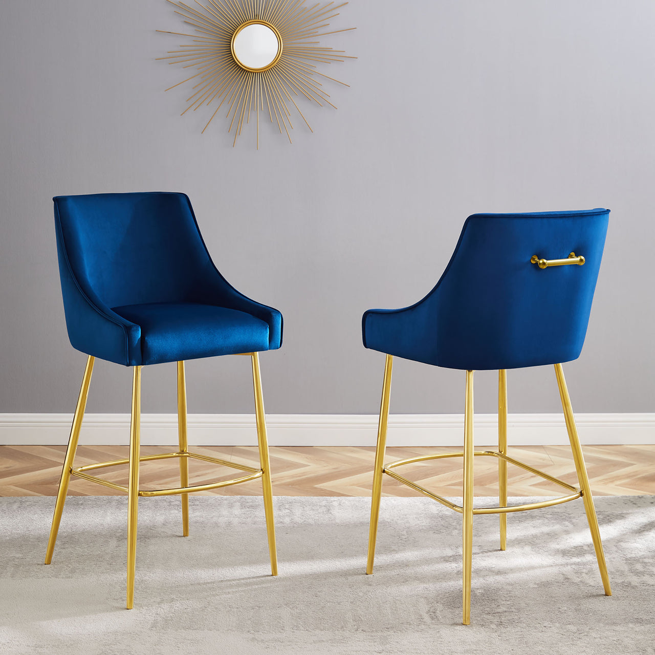 Virella Bar Stools Set of 2, Navy