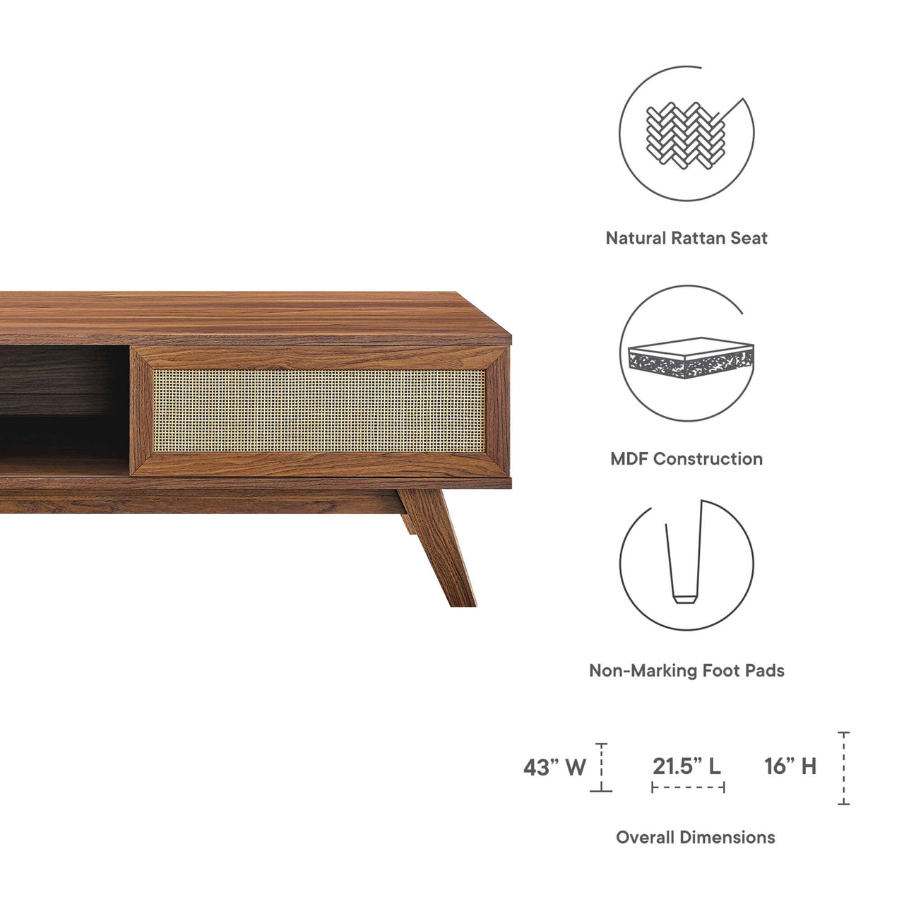 Marra Coffee Table, Walnut