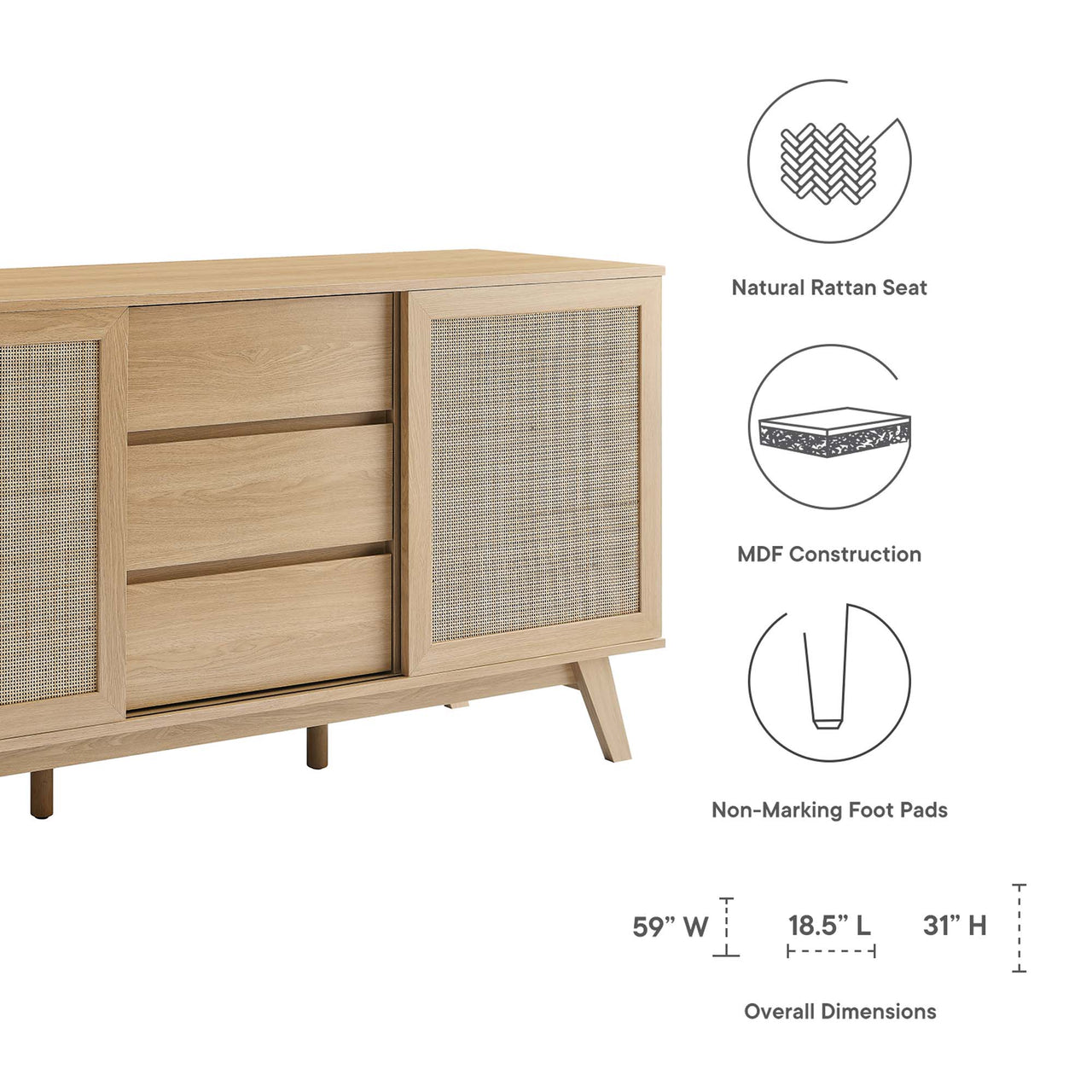 Marra Sideboard | TV Stand, Oak