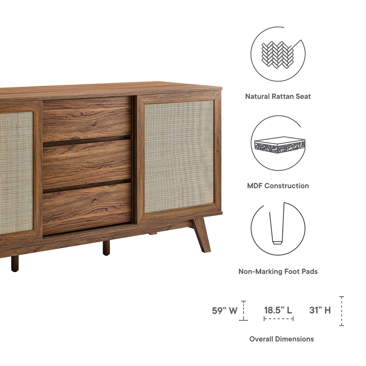 Marra Sideboard | TV Stand, Walnut