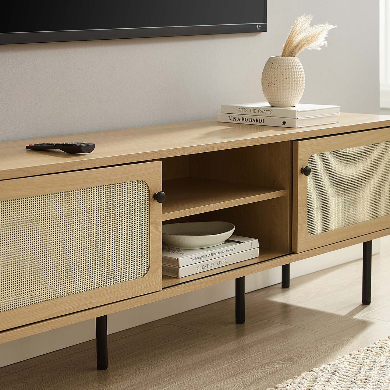 Camden Media Console, Medium, Oak
