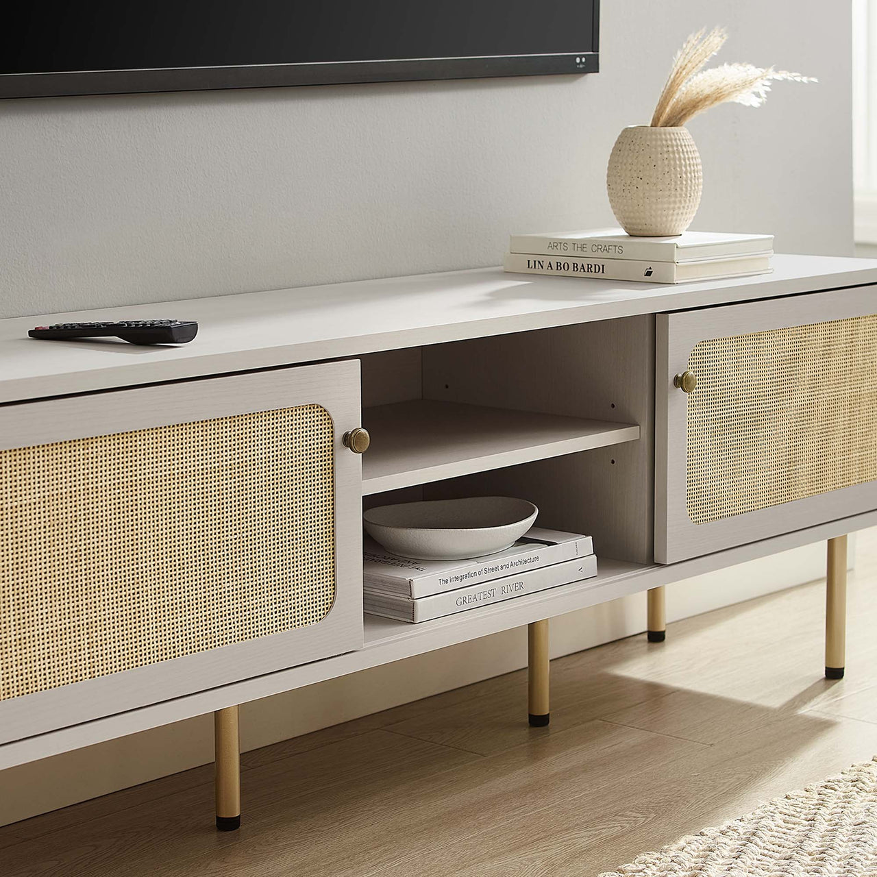 Camden Media Console, Medium, White