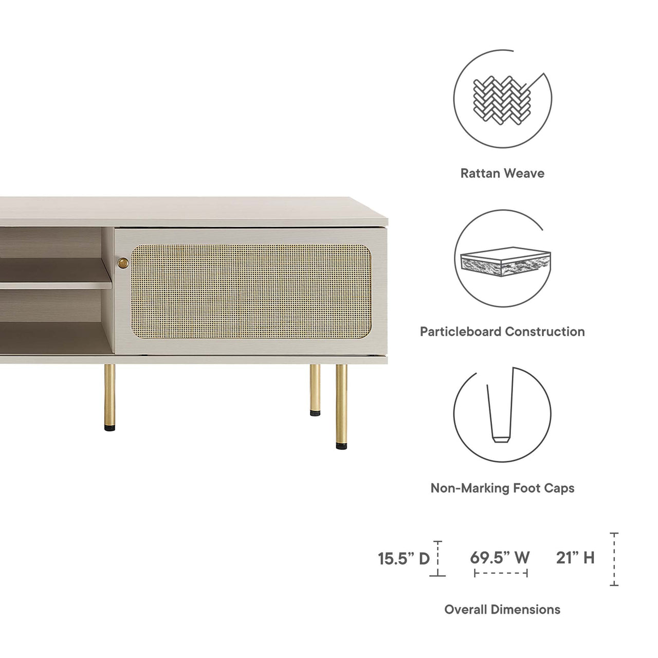Camden Media Console, Large, White