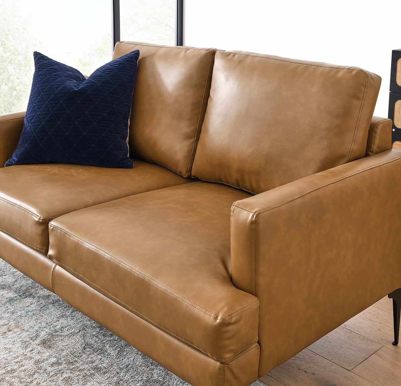 Sonnet Eco-Leather Loveseat, Tan