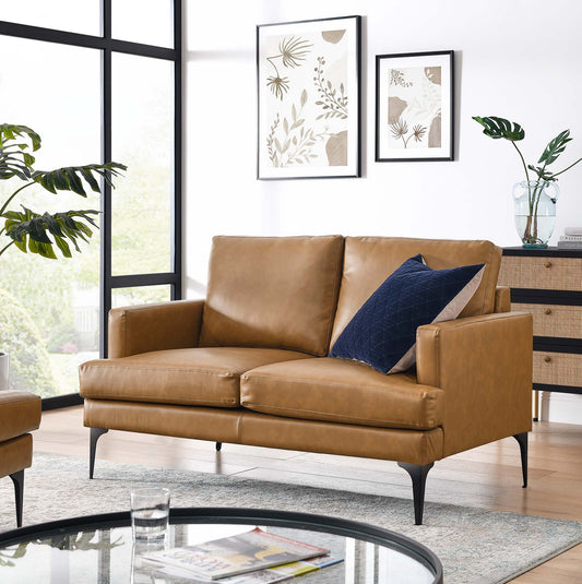Sonnet Eco-Leather Loveseat, Tan