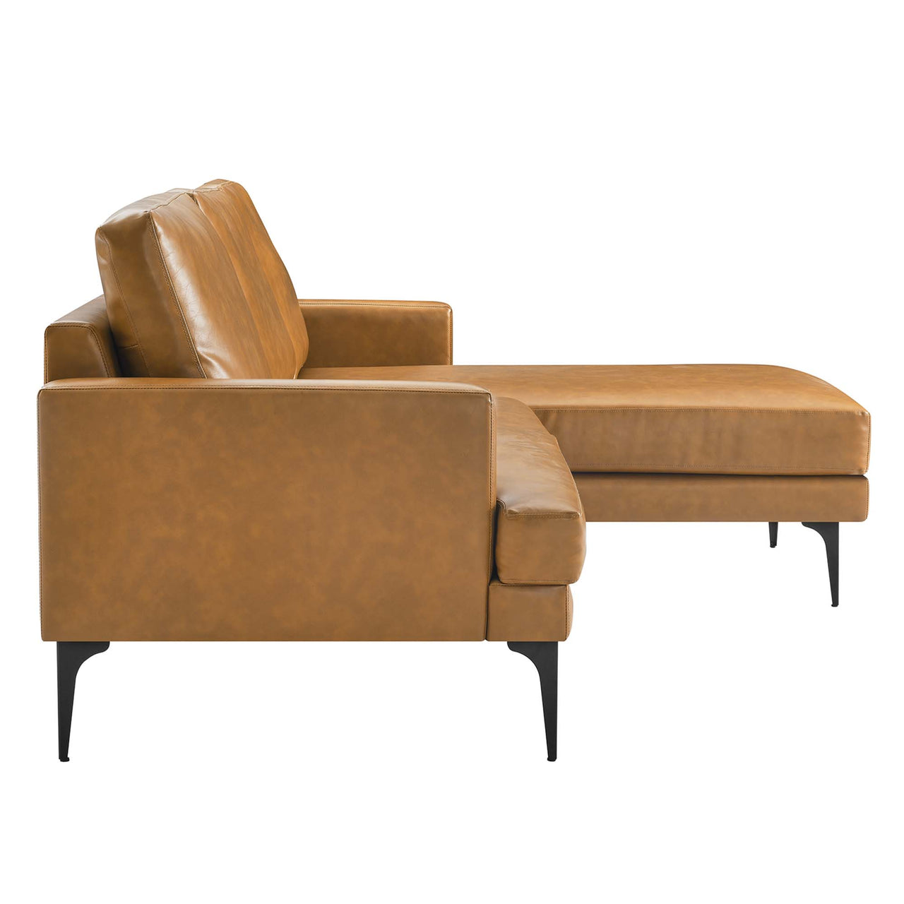 Sonnet Right-Facing Eco-Leather Sectional, Tan