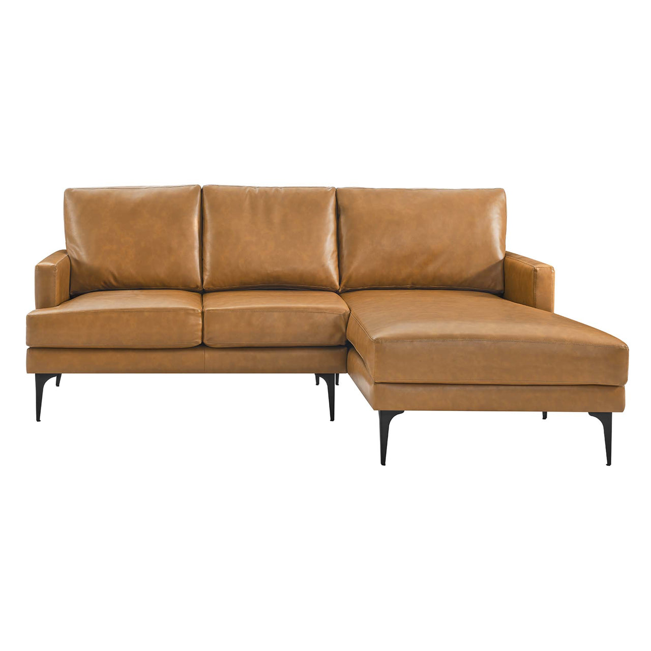Sonnet Right-Facing Eco-Leather Sectional, Tan