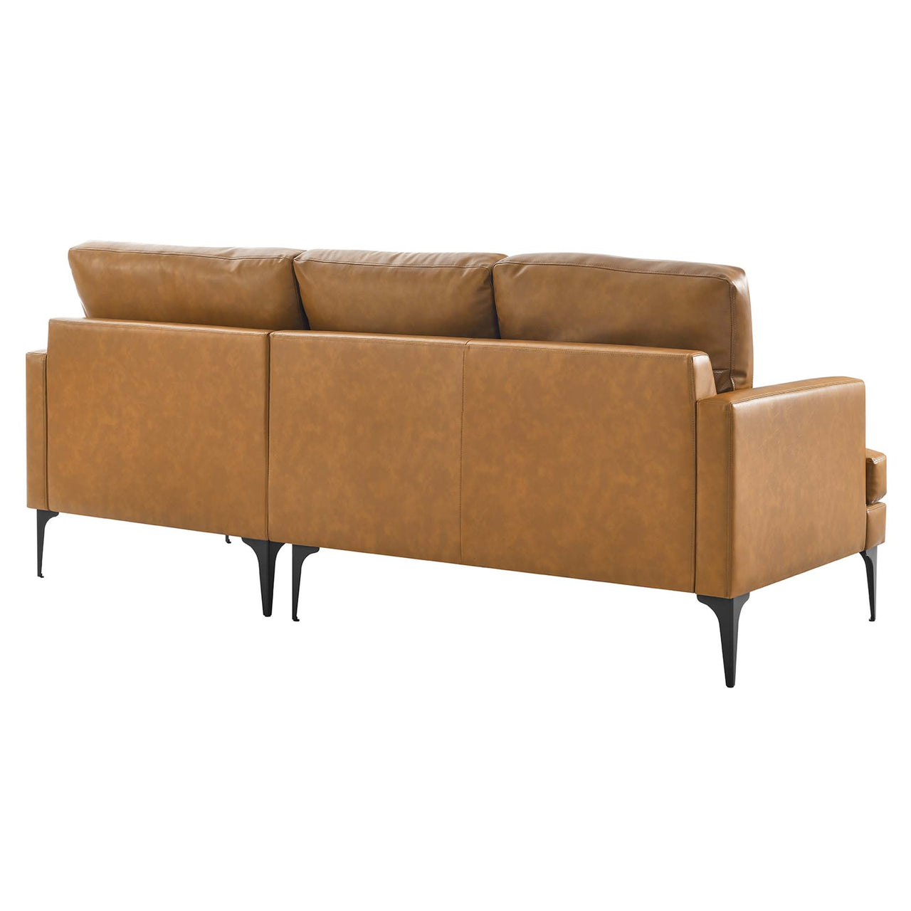 Sonnet Right-Facing Eco-Leather Sectional, Tan
