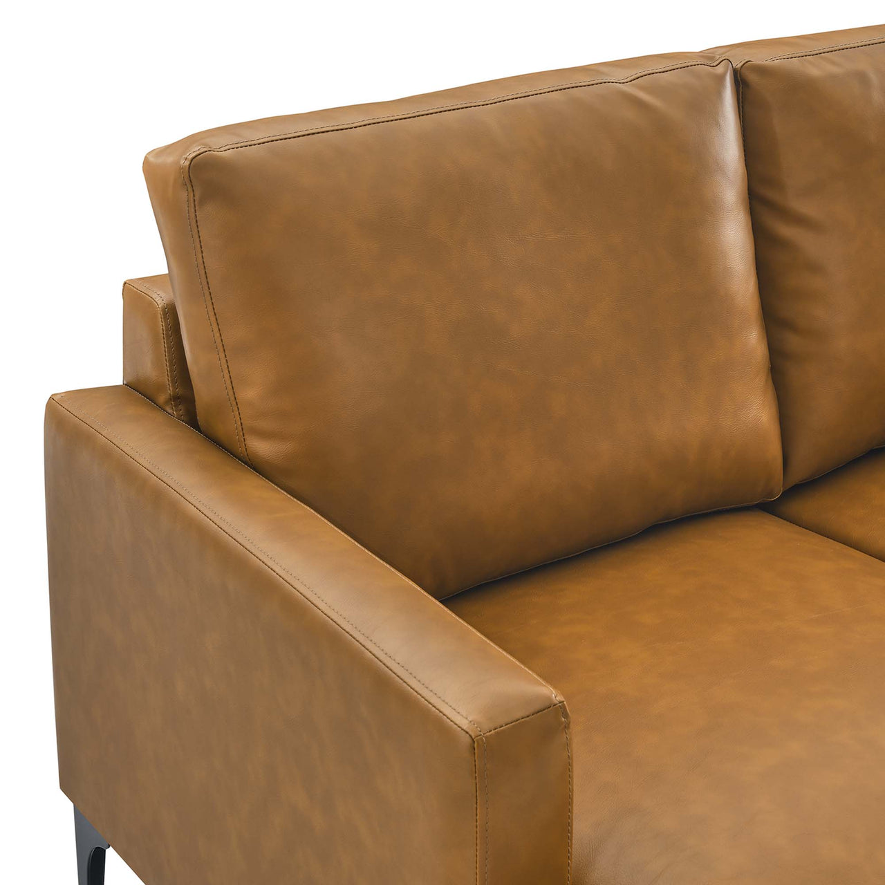 Sonnet Right-Facing Eco-Leather Sectional, Tan