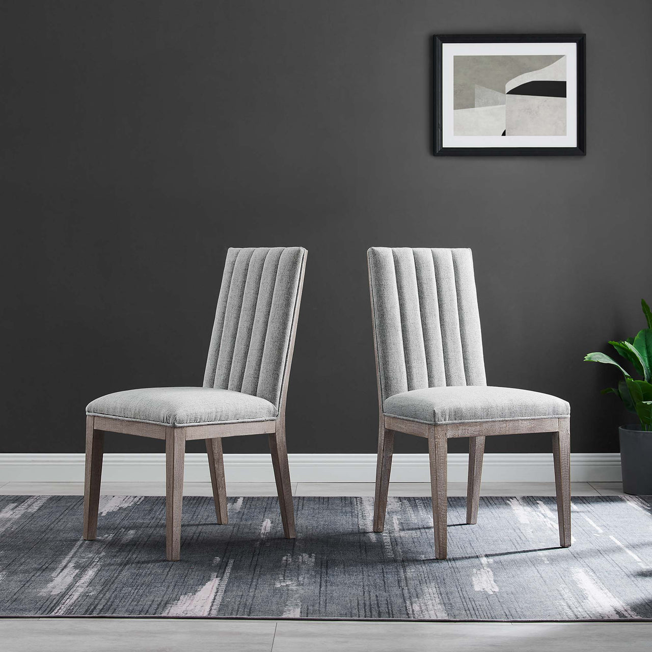 Auriselle Linenette Dining Chair, Light Gray
