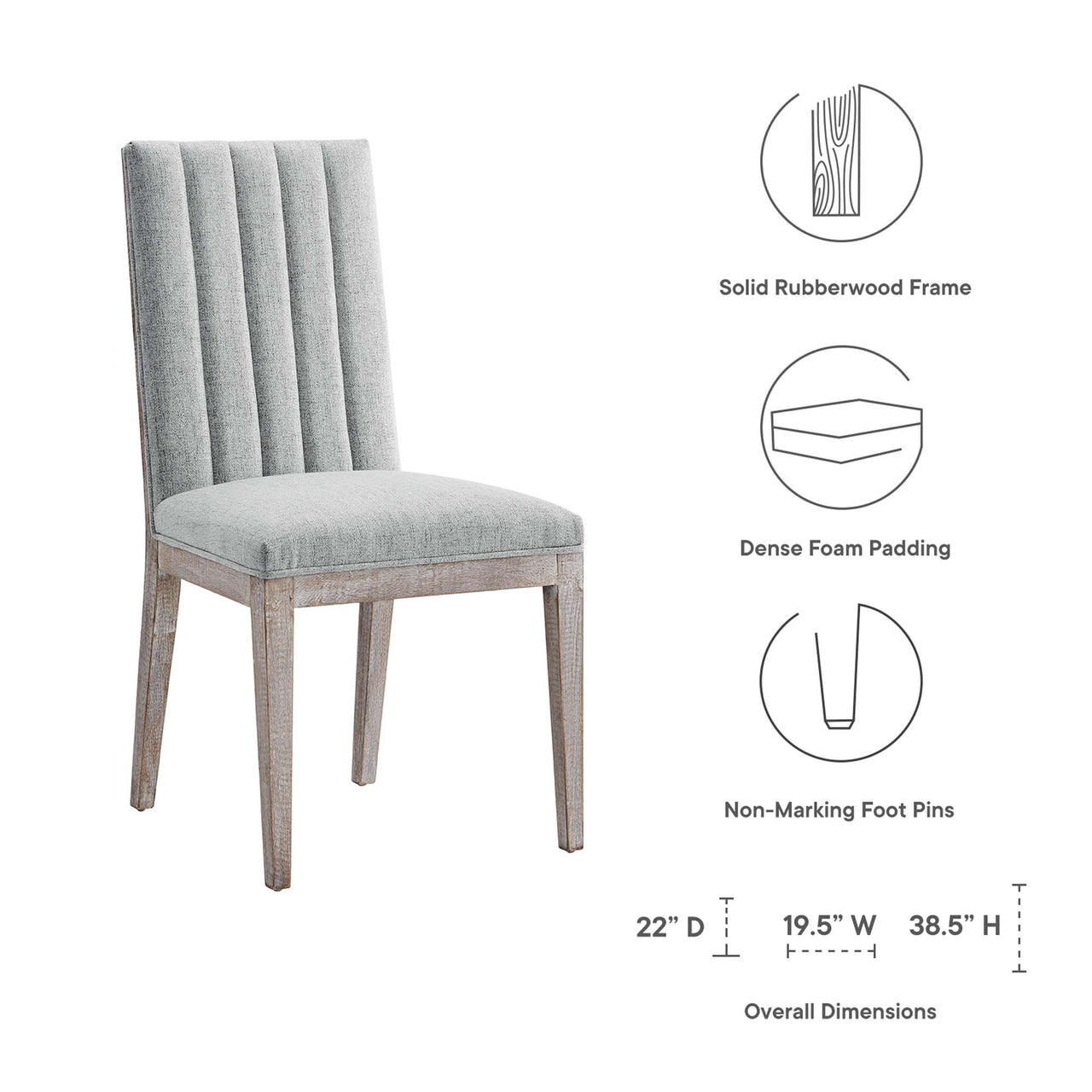 Auriselle Linenette Dining Chair, Light Gray
