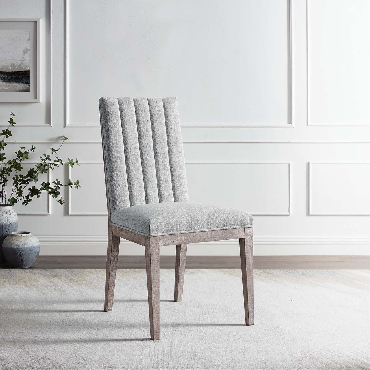 Auriselle Linenette Dining Chair, Light Gray