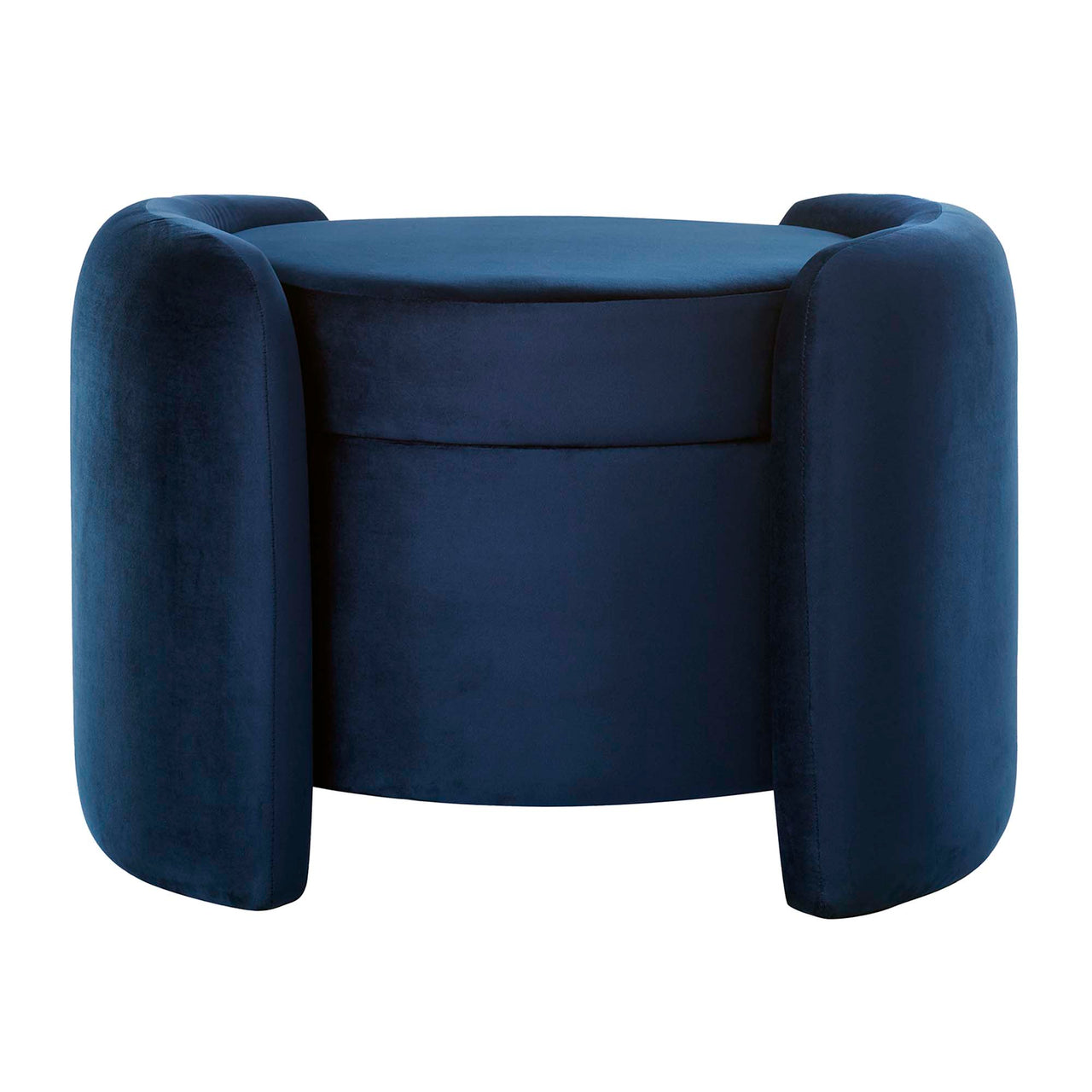 Mitosis Velvet Ottoman, Dark Blue
