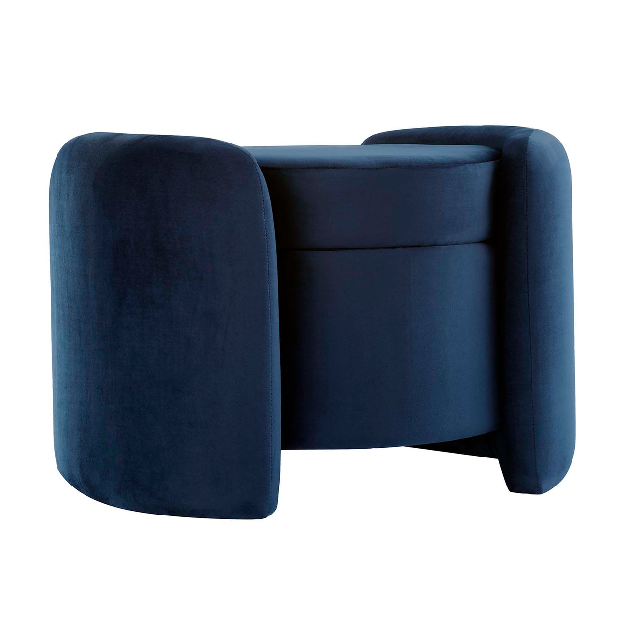 Mitosis Velvet Ottoman, Dark Blue