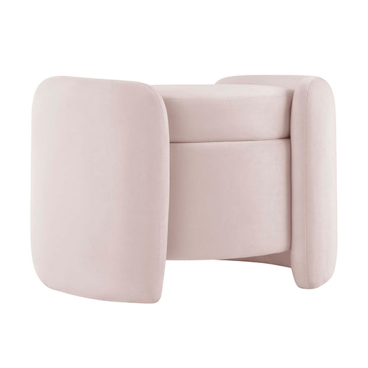 Mitosis Velvet Ottoman, Pink