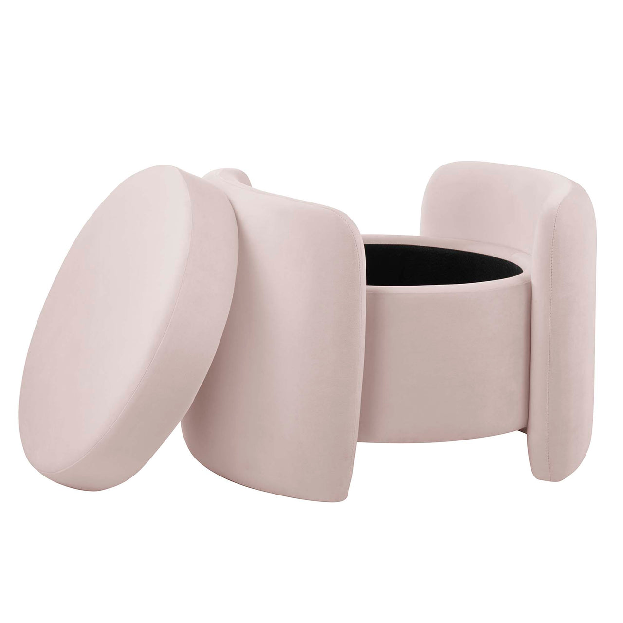 Mitosis Velvet Ottoman, Pink