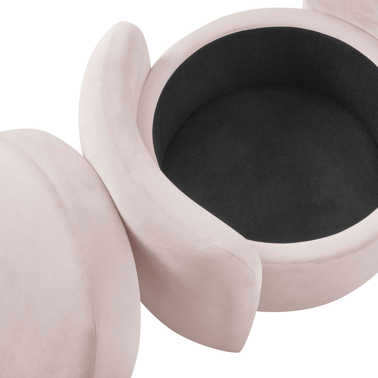 Mitosis Velvet Ottoman, Pink