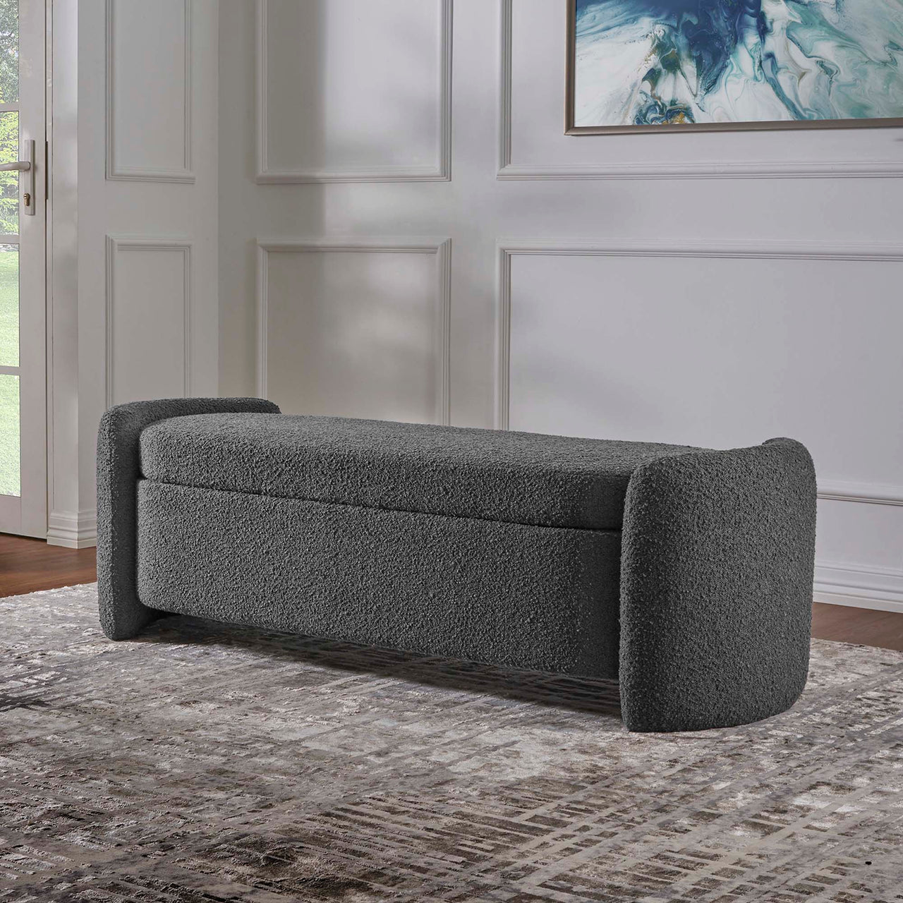 Mitosis Boucle Bench, Charcoal
