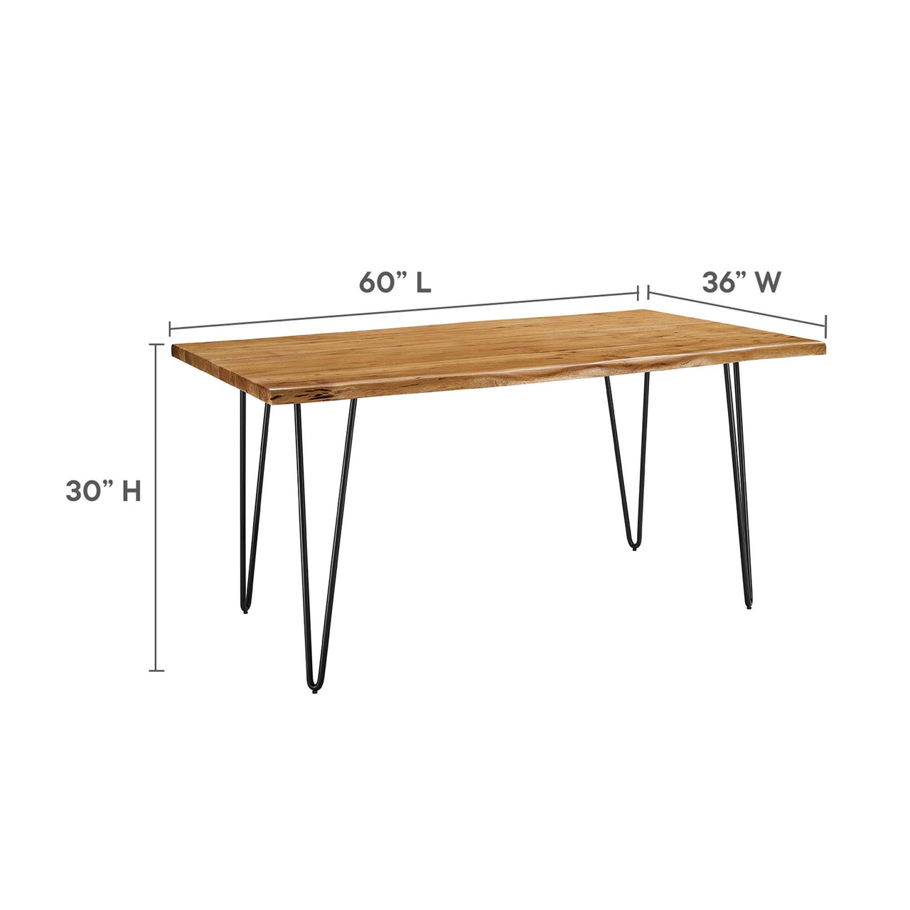 Havenwood Live Edge Acacia Dining Table, Small, Natural Wood