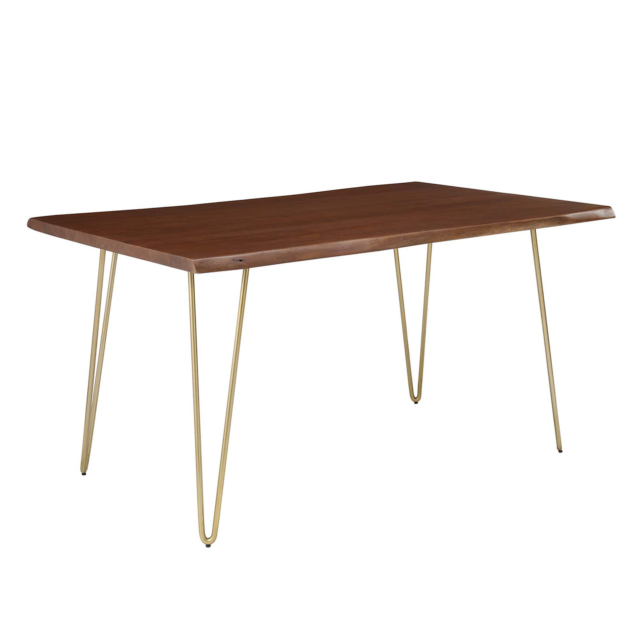 Havenwood Live Edge Acacia Dining Table, Small, Gold & Walnut