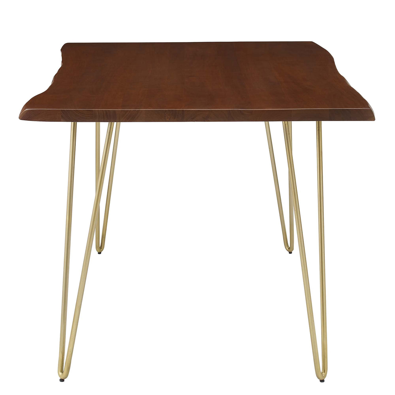 Havenwood Live Edge Acacia Dining Table, Small, Gold & Walnut