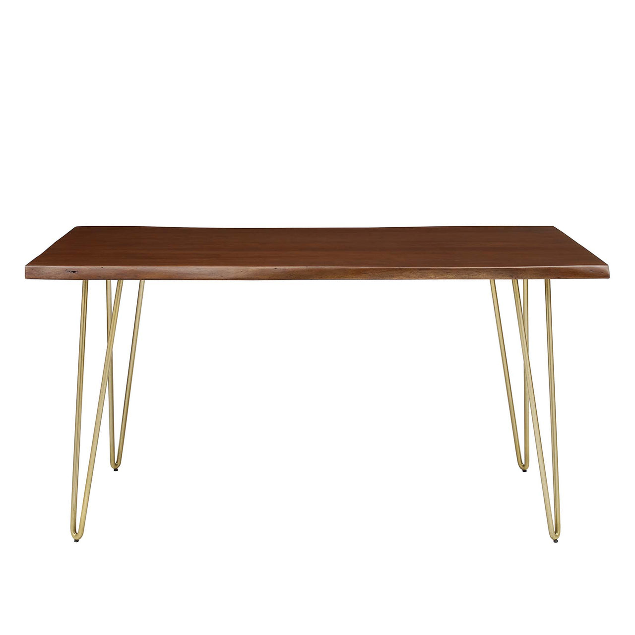 Havenwood Live Edge Acacia Dining Table, Small, Gold & Walnut