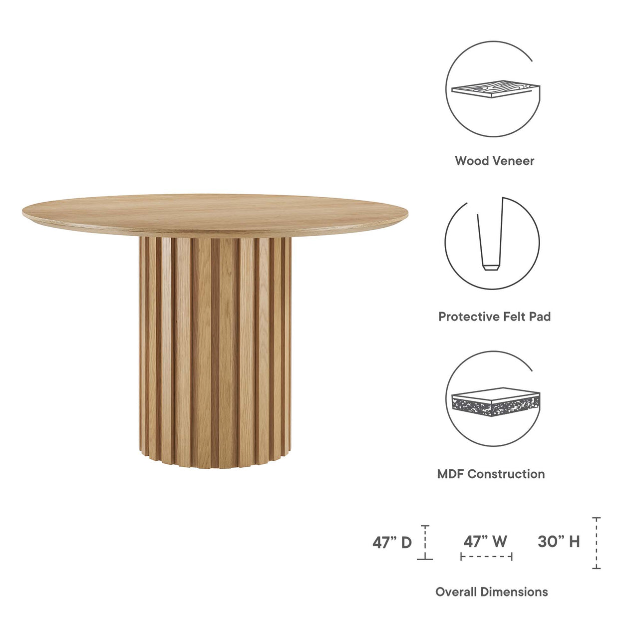 Cognizant Round Dining Table, Oak