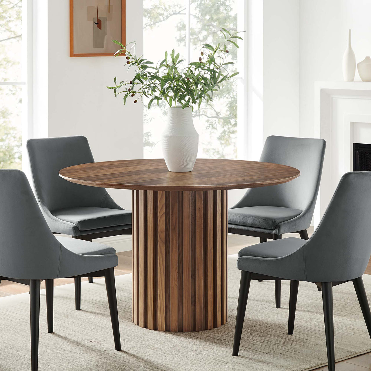 Cognizant Round Dining Table, Walnut