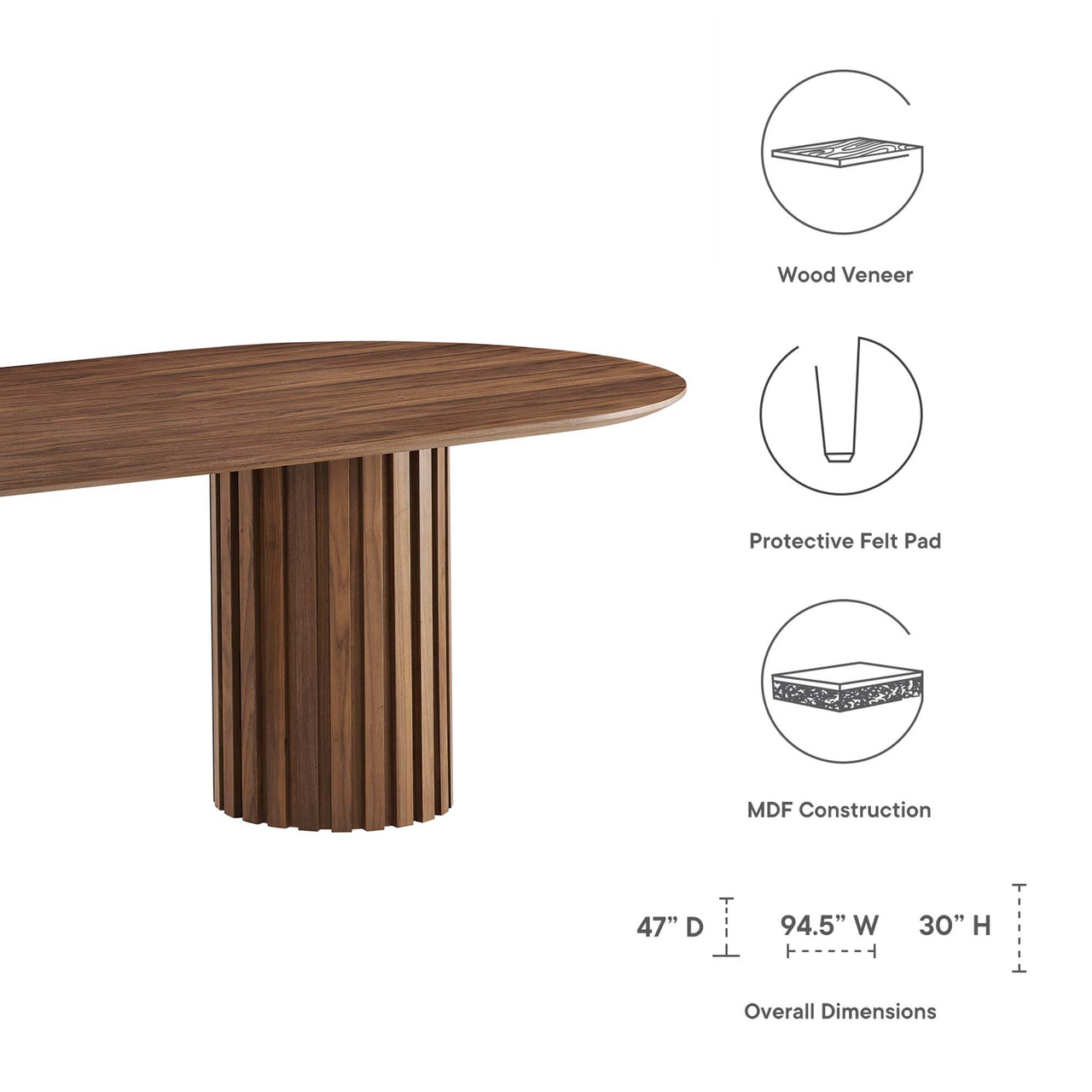 Cognizant Oval Dining Table, Walnut