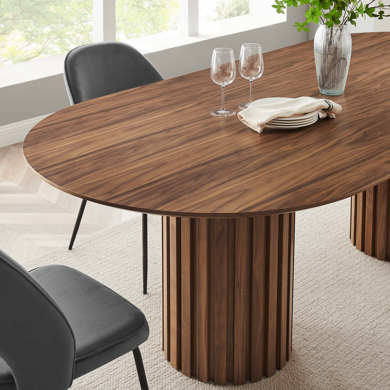 Cognizant Oval Dining Table, Walnut
