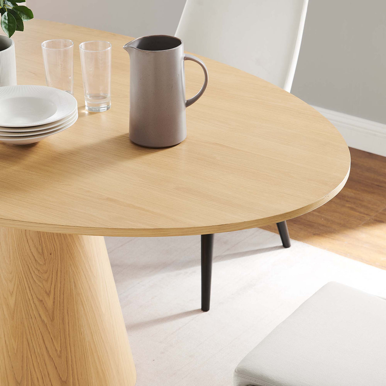 Oblique Oval Dining Table, Oak