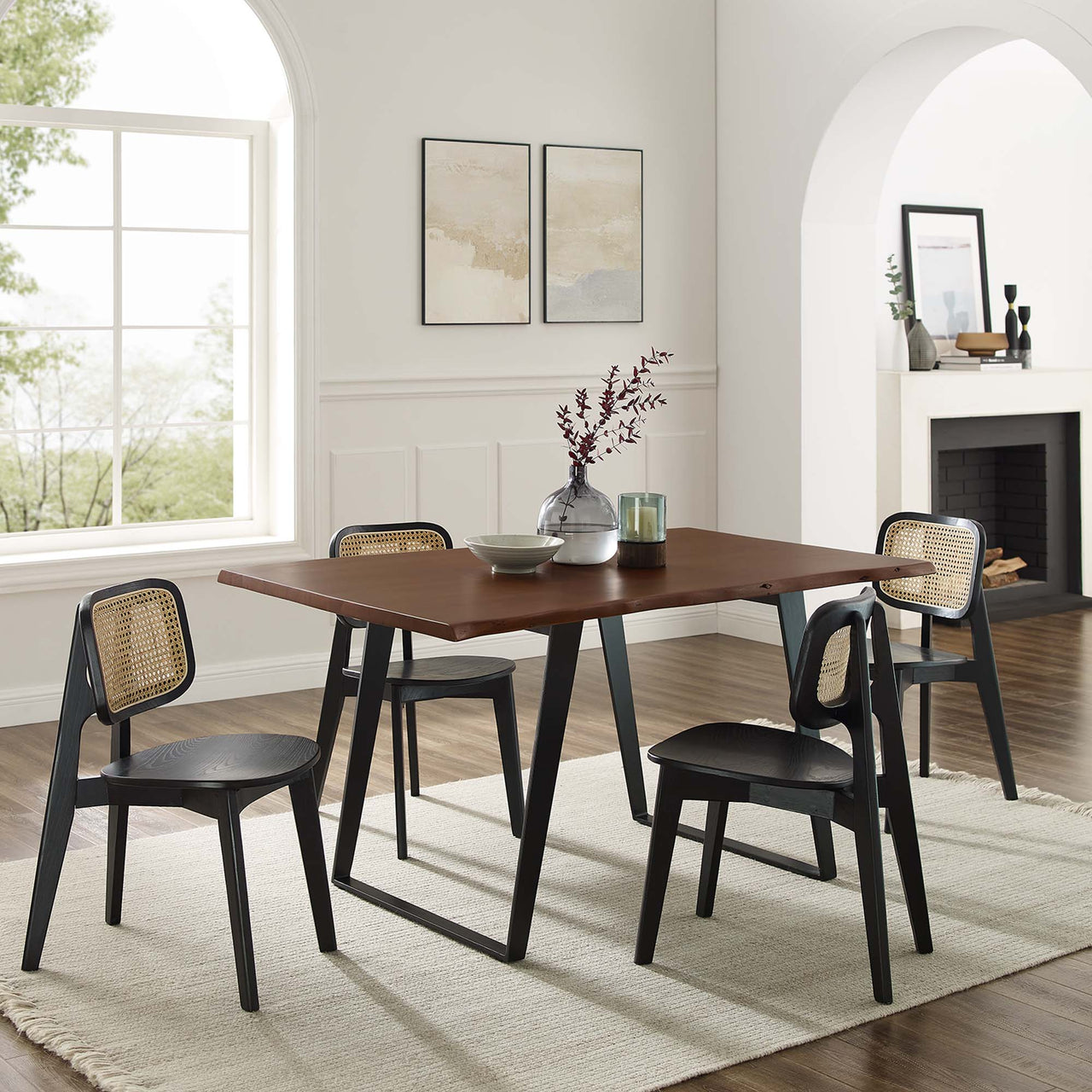 Avassa Live Edge Acacia Dining Table, Small, Walnut