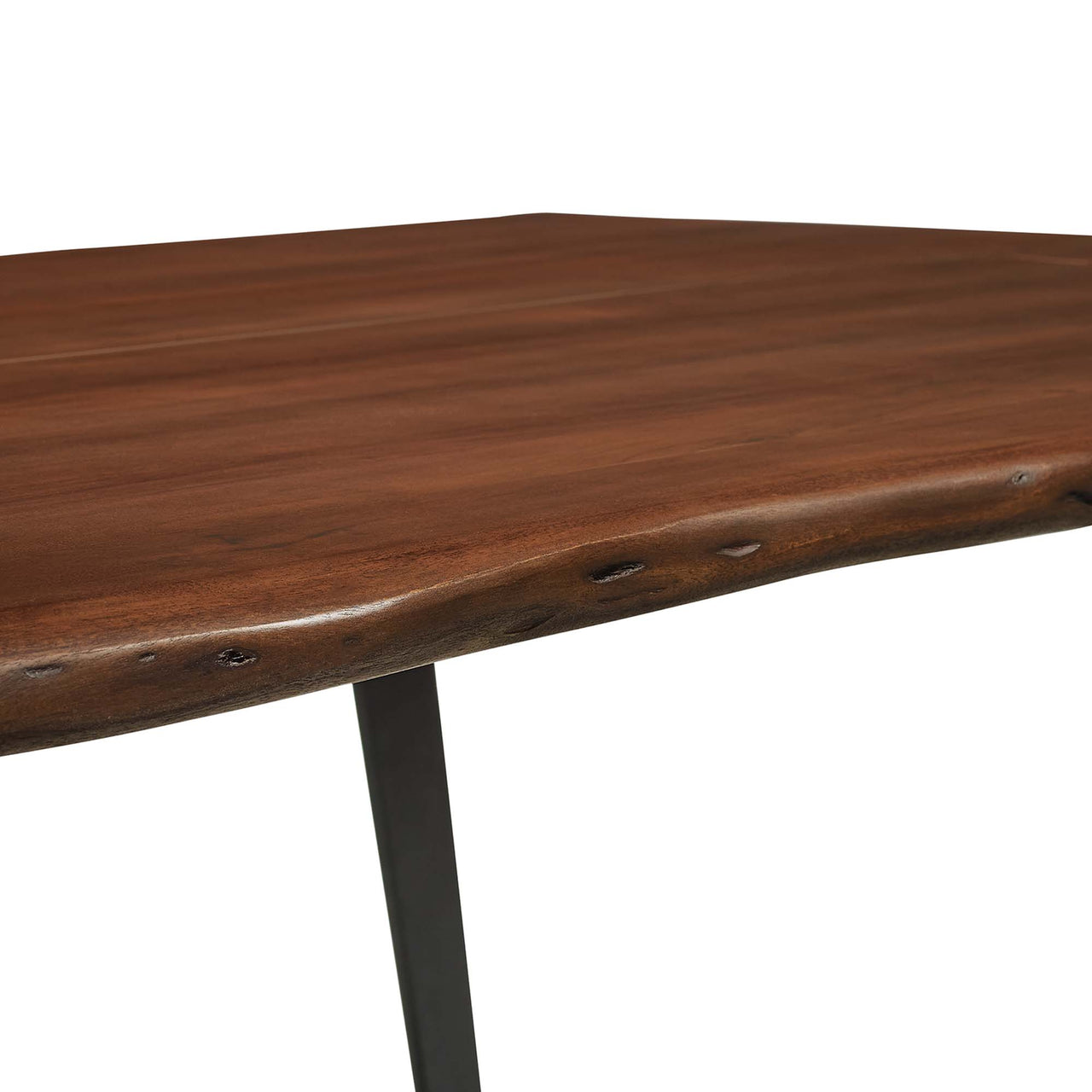 Avassa Live Edge Acacia Dining Table, Small, Walnut