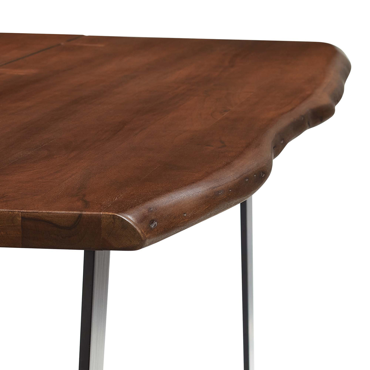 Avassa Live Edge Acacia Dining Table, Small, Walnut