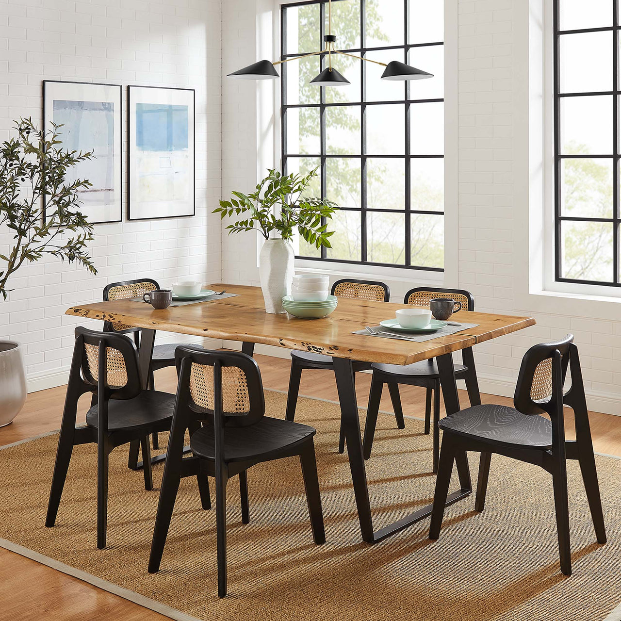 Avassa Live Edge Acacia Dining Table, Medium, Natural Wood