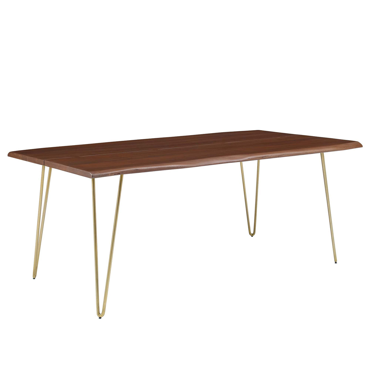 Havenwood Live Edge Acacia Dining Table, Medium, Gold & Walnut