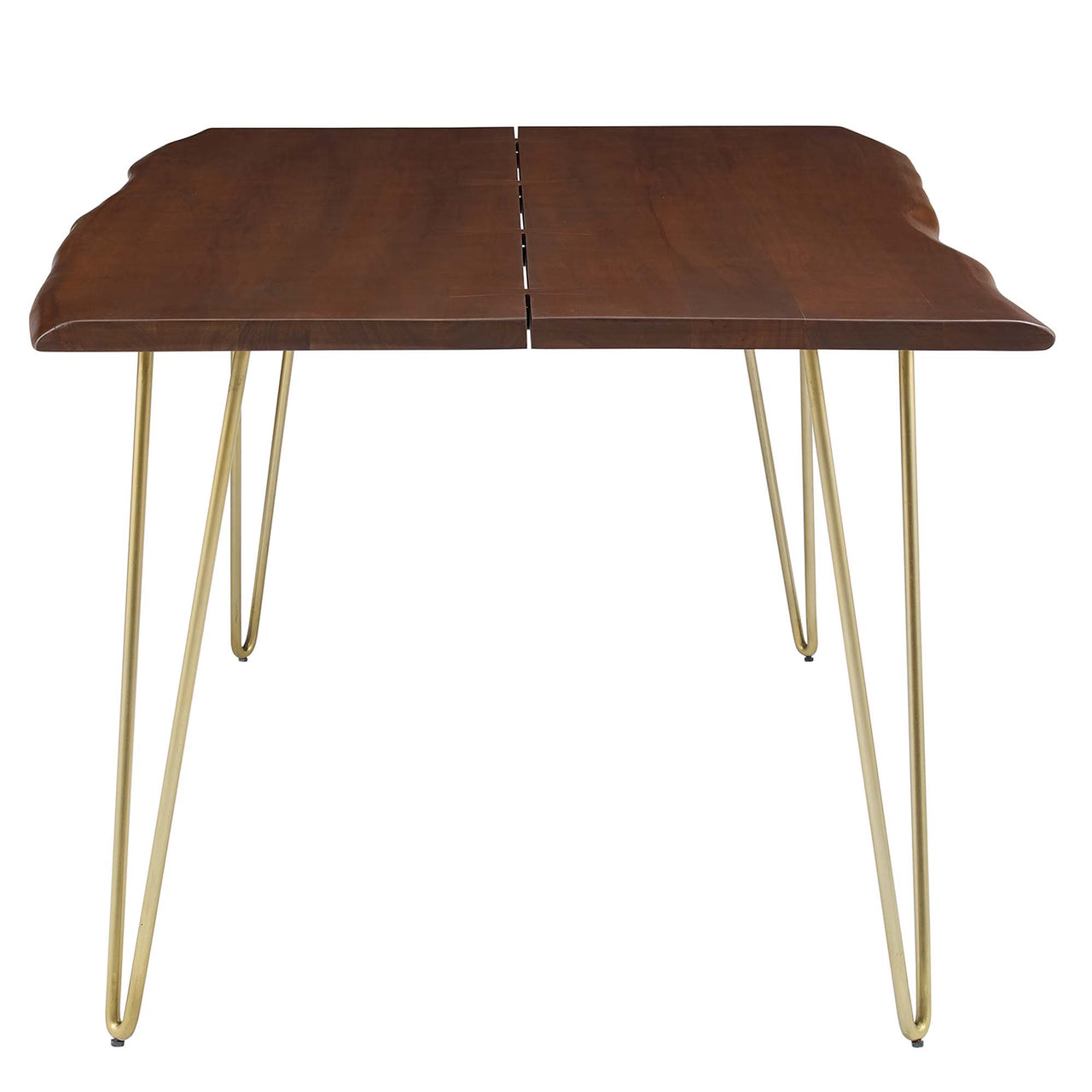 Havenwood Live Edge Acacia Dining Table, Medium, Gold & Walnut