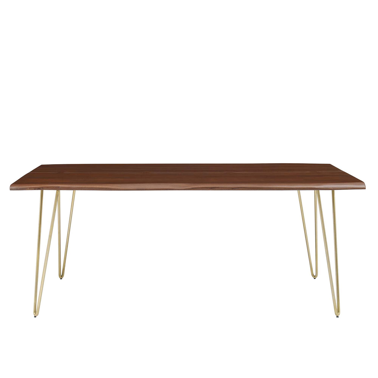 Havenwood Live Edge Acacia Dining Table, Medium, Gold & Walnut
