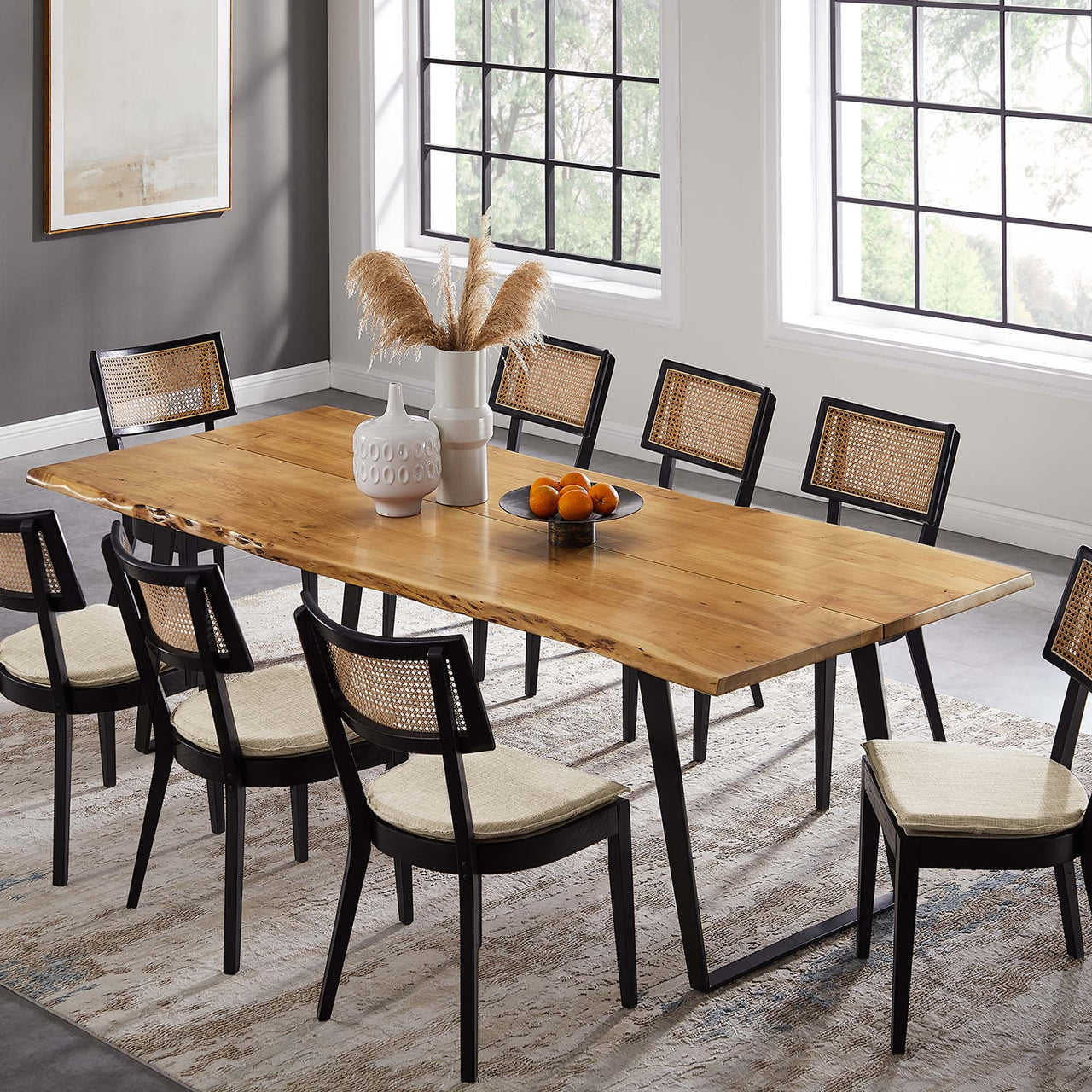 Avassa Live Edge Acacia Dining Table, Large, Natural Wood