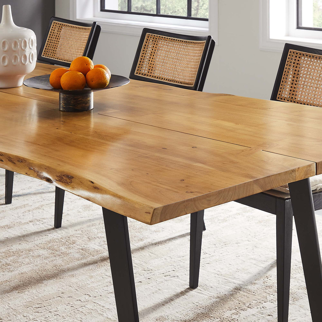 Avassa Live Edge Acacia Dining Table, Large, Natural Wood