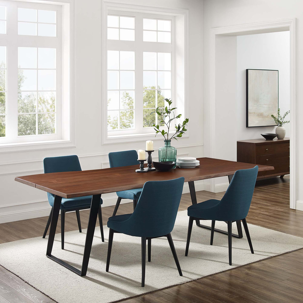 Avassa Live Edge Acacia Dining Table, Large, Walnut