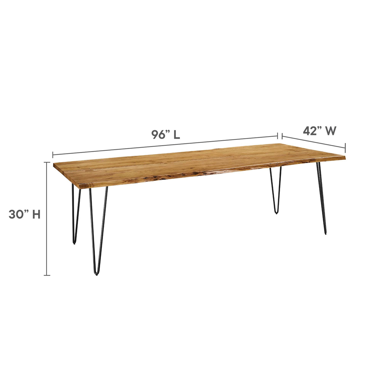 Havenwood Live Edge Acacia Dining Table, Large, Natural Wood