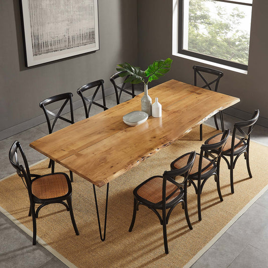 Havenwood Live Edge Acacia Dining Table, Large, Natural Wood