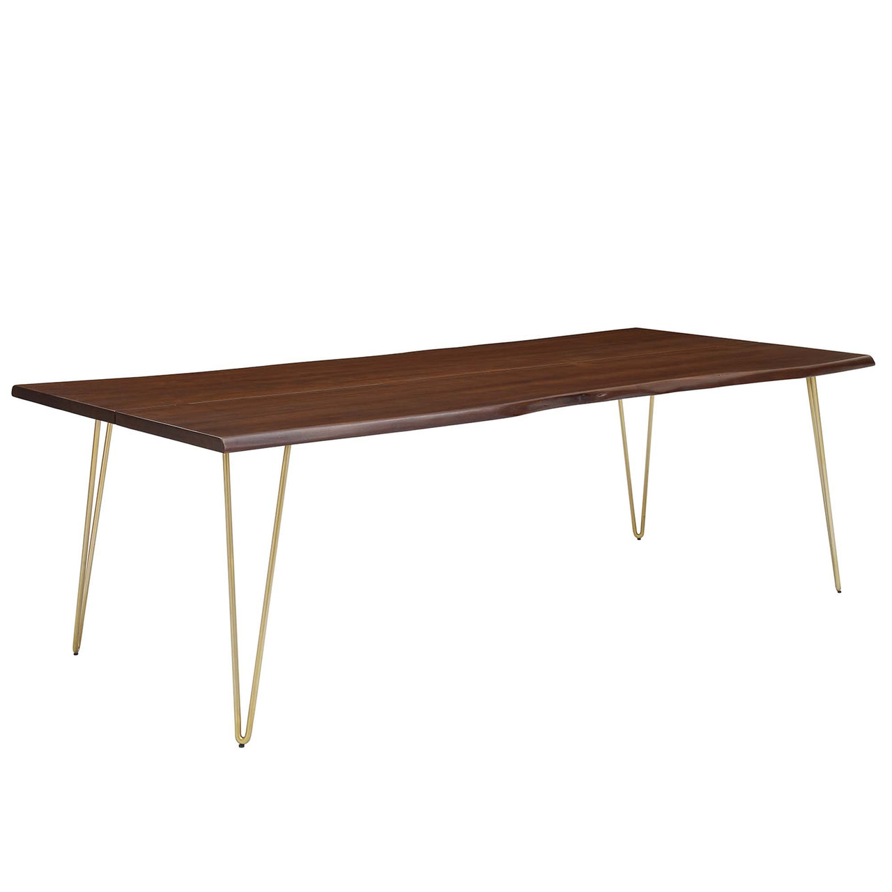 Havenwood Live Edge Acacia Dining Table, Large, Gold & Walnut