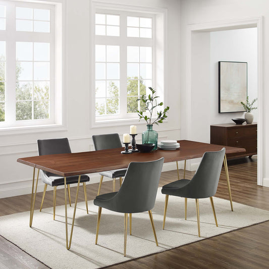Havenwood Live Edge Acacia Dining Table, Large, Gold & Walnut