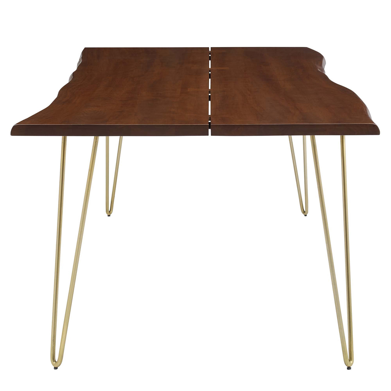 Havenwood Live Edge Acacia Dining Table, Large, Gold & Walnut