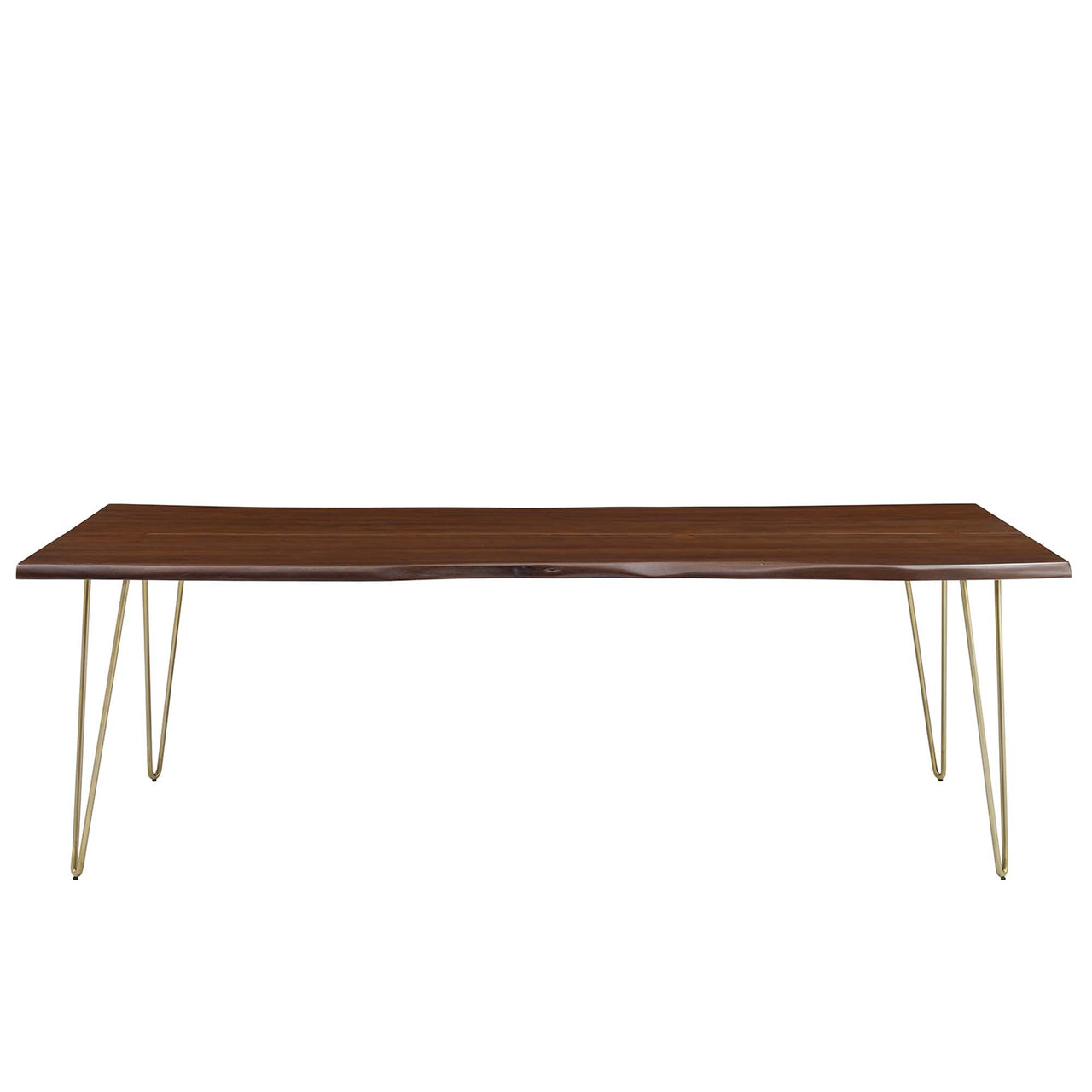 Havenwood Live Edge Acacia Dining Table, Large, Gold & Walnut