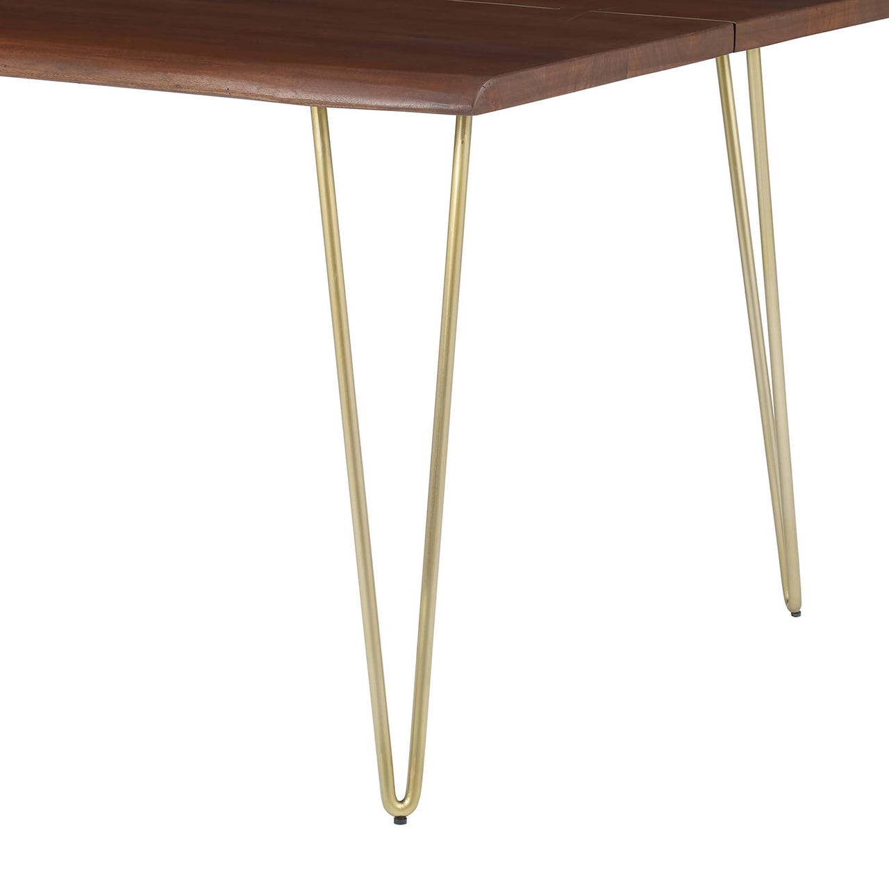 Havenwood Live Edge Acacia Dining Table, Large, Gold & Walnut